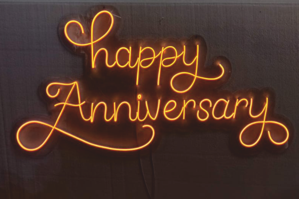 anniversery neon sign